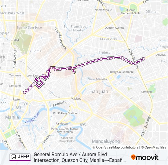 JEEP Bus Line Map