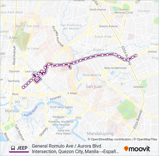 JEEP Bus Line Map