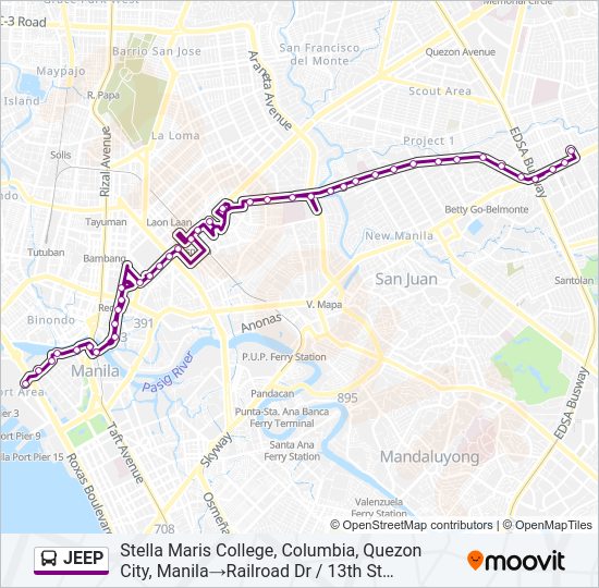 JEEP Bus Line Map