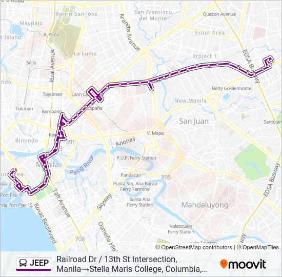 JEEP Bus Line Map