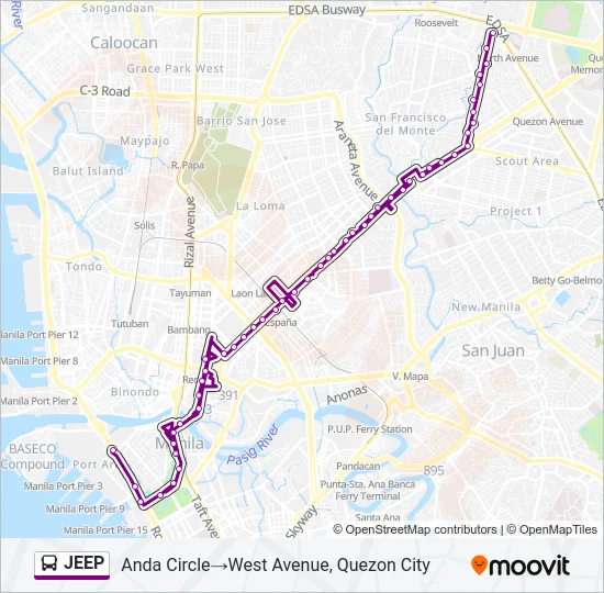 JEEP Bus Line Map