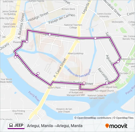 JEEP Bus Line Map