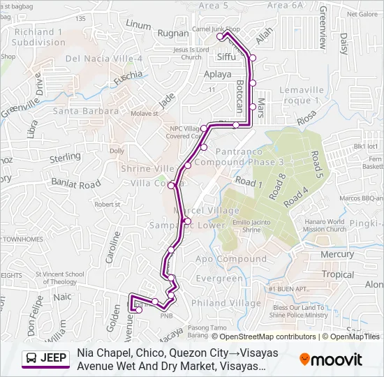 JEEP Bus Line Map