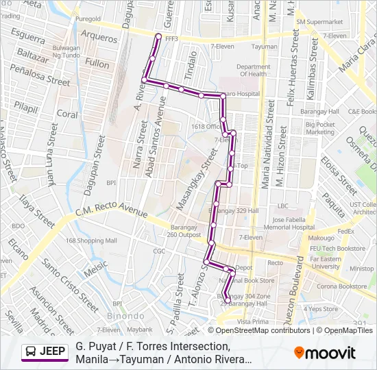 JEEP Bus Line Map