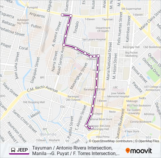 JEEP bus Line Map