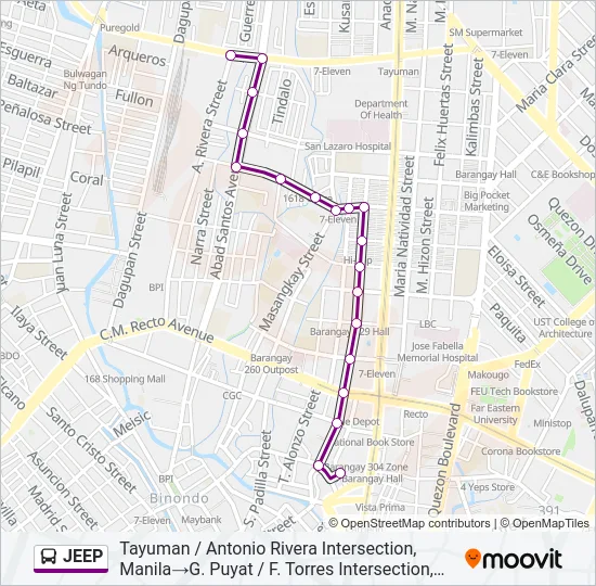 JEEP Bus Line Map