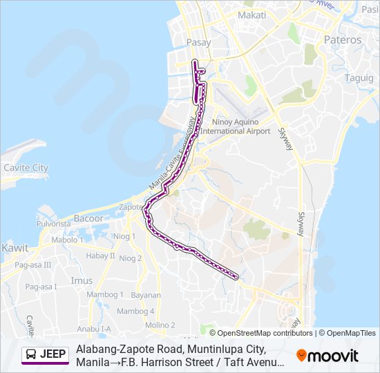 JEEP Bus Line Map