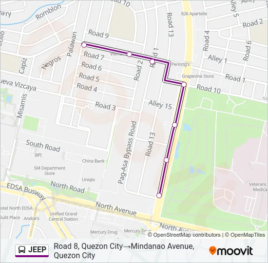 JEEP Bus Line Map