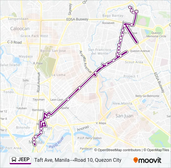 JEEP Bus Line Map