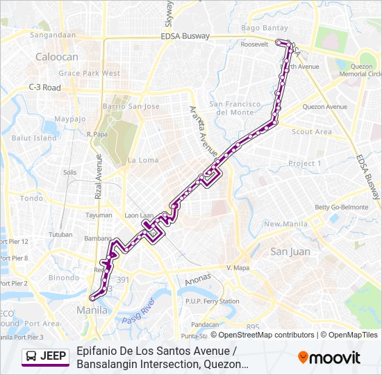 JEEP Bus Line Map