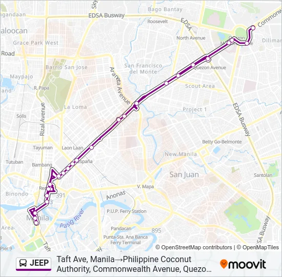 JEEP Bus Line Map