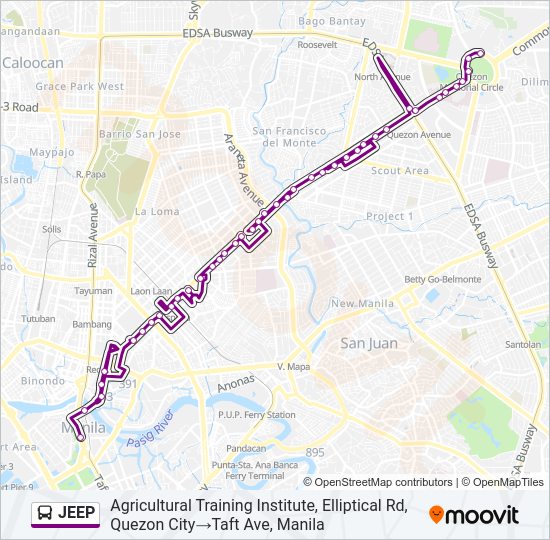 JEEP Bus Line Map