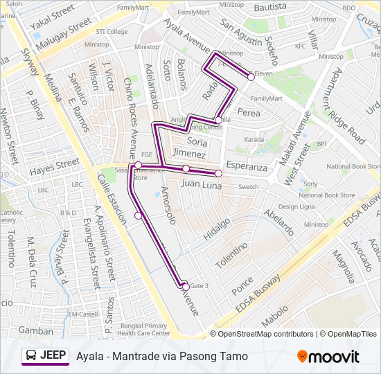 JEEP bus Line Map