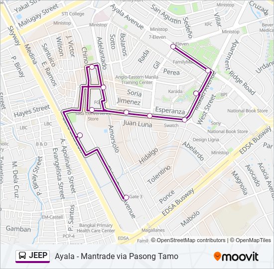 JEEP bus Line Map