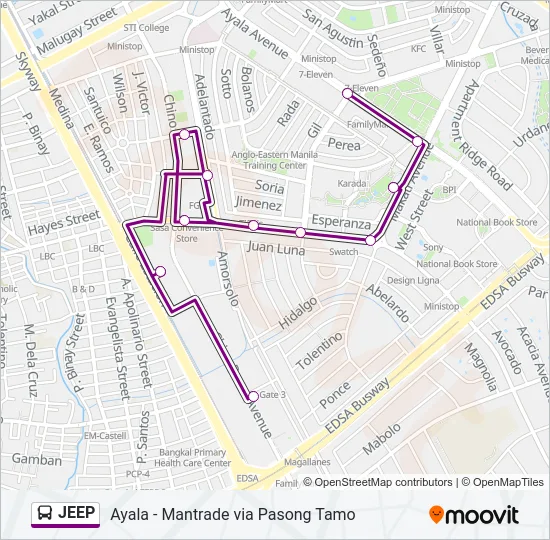 JEEP Bus Line Map