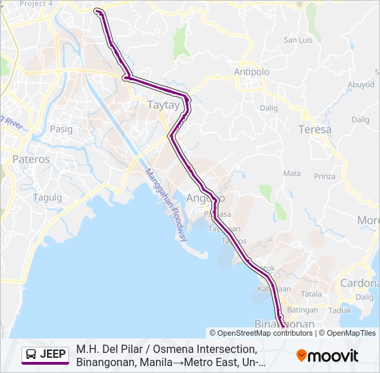 JEEP Bus Line Map