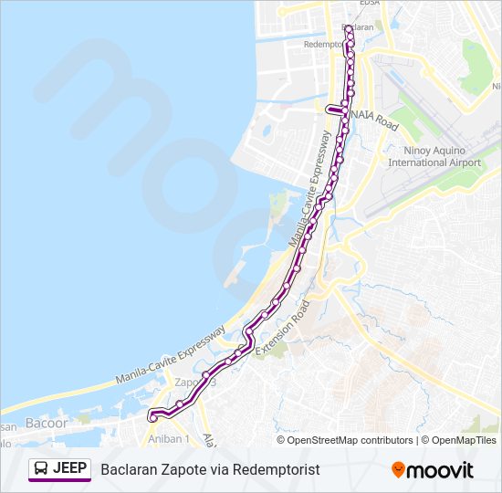 JEEP Bus Line Map