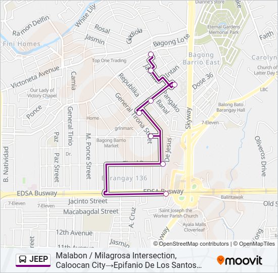 JEEP Bus Line Map