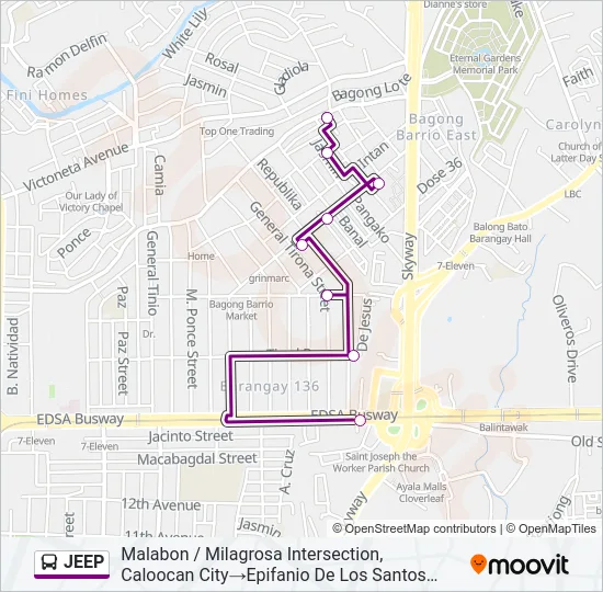 JEEP Bus Line Map