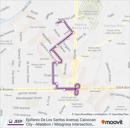 JEEP Bus Line Map
