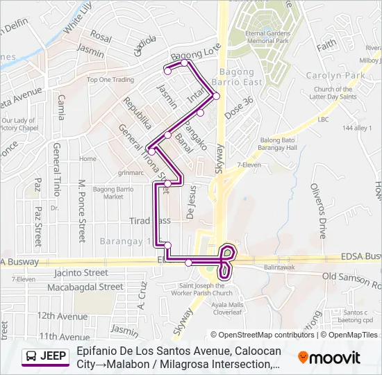 JEEP Bus Line Map