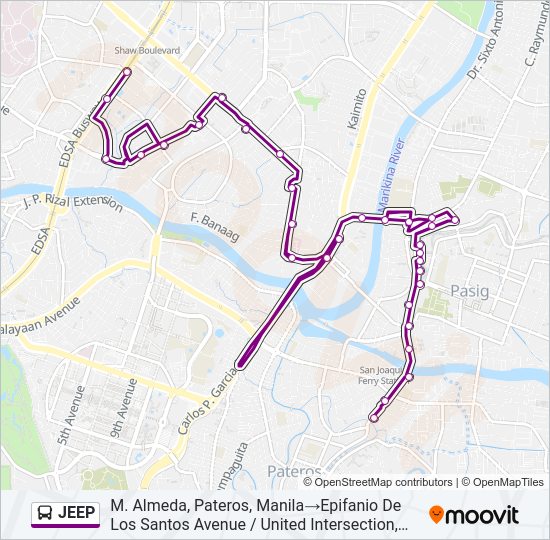 JEEP Bus Line Map