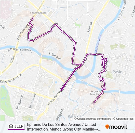 JEEP Bus Line Map