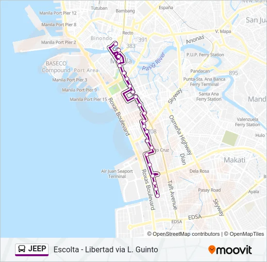 JEEP Bus Line Map