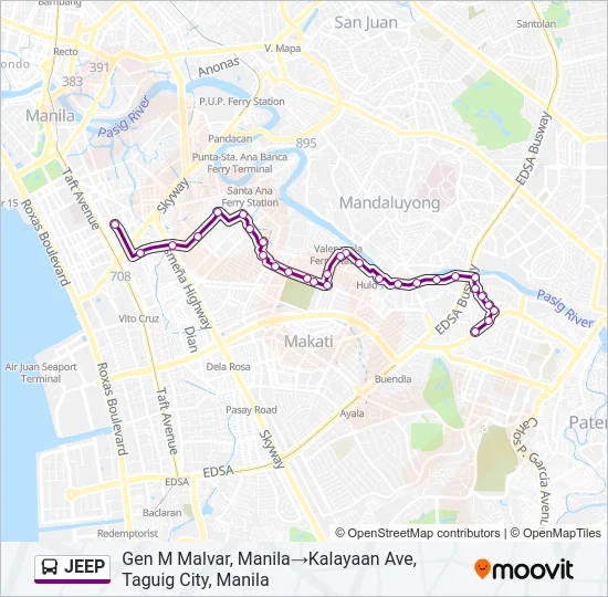 JEEP Bus Line Map