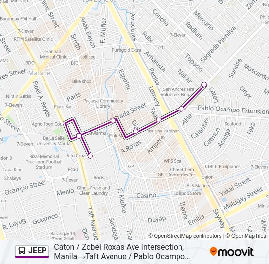 JEEP Bus Line Map