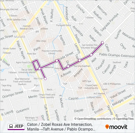 JEEP Bus Line Map
