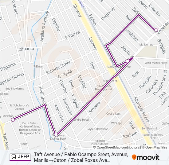 JEEP Bus Line Map