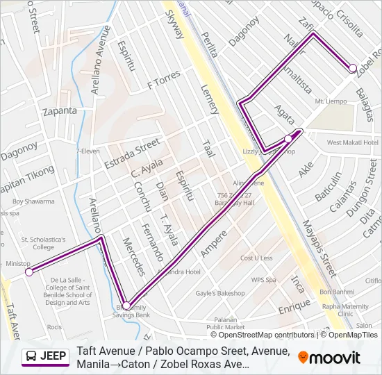 JEEP Bus Line Map