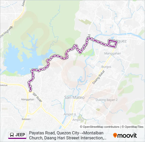 JEEP Bus Line Map