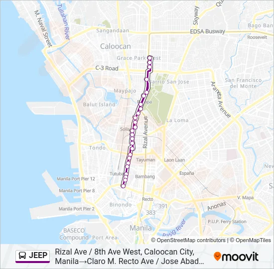 JEEP Bus Line Map