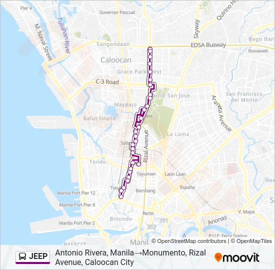 JEEP Bus Line Map