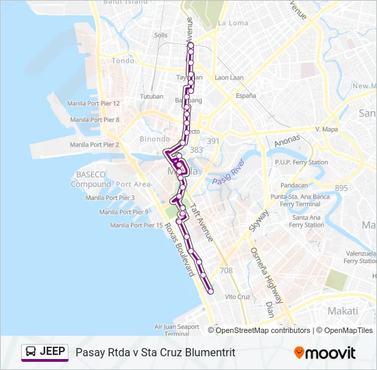 JEEP Bus Line Map