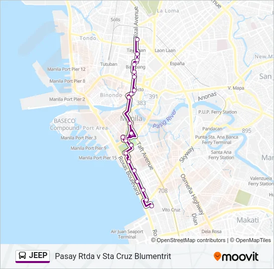 JEEP Bus Line Map