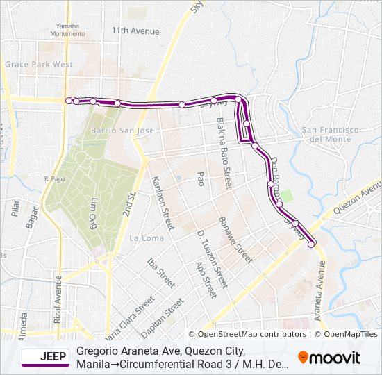 jeep Route: Schedules, Stops & Maps - Gregorio Araneta Ave, Quezon City ...