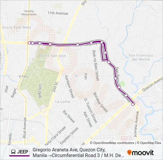 JEEP Bus Line Map