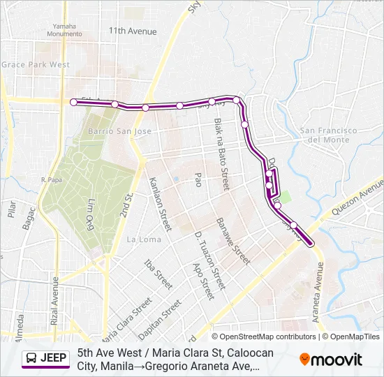 JEEP Bus Line Map
