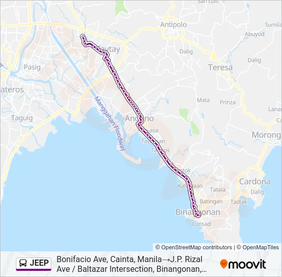 JEEP Bus Line Map