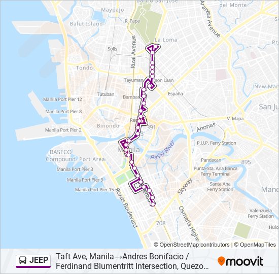 JEEP bus Line Map