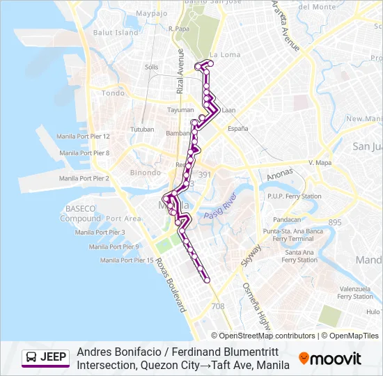 JEEP Bus Line Map
