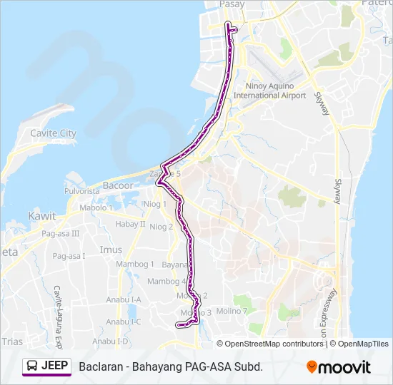JEEP Bus Line Map