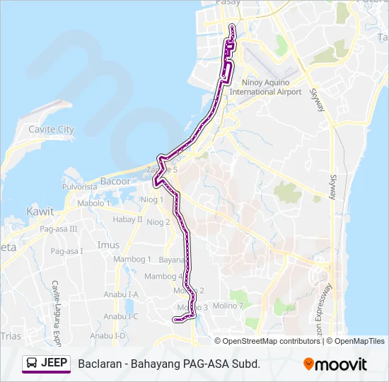 JEEP Bus Line Map
