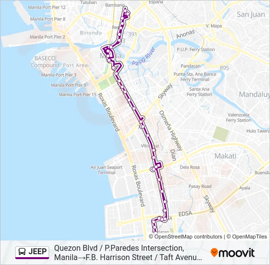 JEEP Bus Line Map