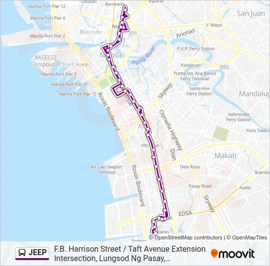 JEEP Bus Line Map