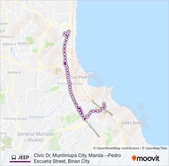 JEEP Bus Line Map