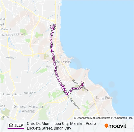 JEEP Bus Line Map